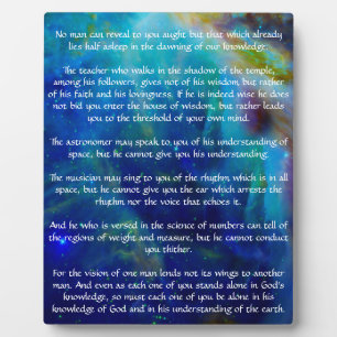 Placa Expositora Kahlil Gibran on Teaching