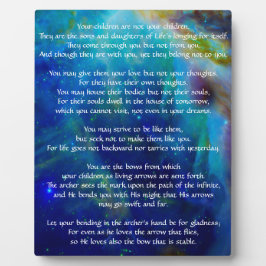 Placa Expositora Kahlil Gibran sobre los niños