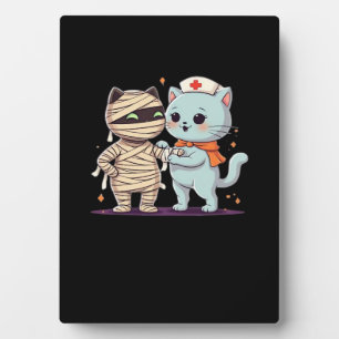 Placa Expositora Kawaii Halloween Pals Mummy & Nurse cat Sobrevalor
