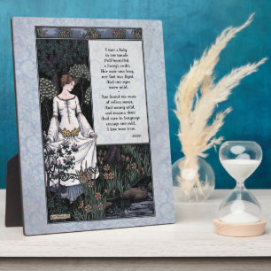 Placa Expositora Keats "La Belle Dame" Victorian 8x10 Art Plaque
