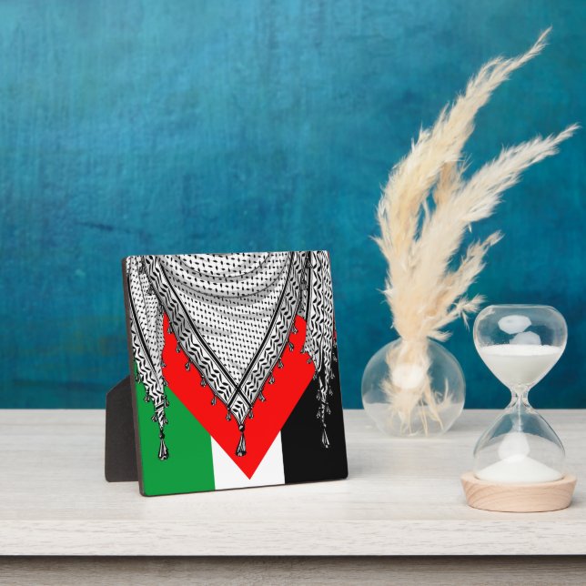Placa Expositora Keffiyeh palestino Scarf tejido tradicional (in situ)