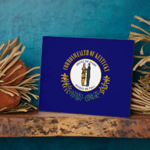 Placa Expositora Kentucky: Bandera estatal de la Commonwealth de Bl
