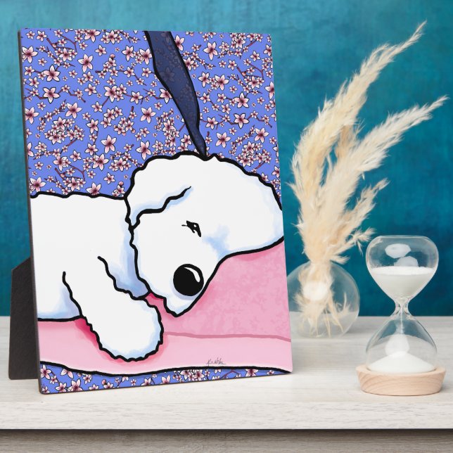 Placa Expositora KiniArt Perro Cansado Bichon (Lado)
