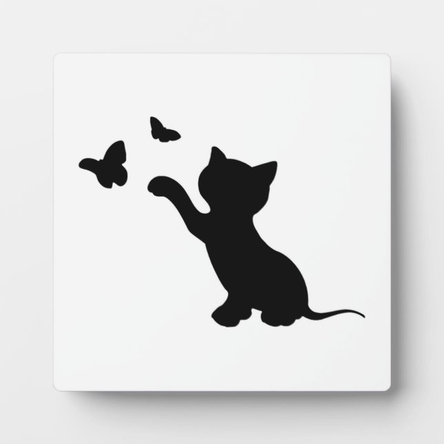 PLACA EXPOSITORA KITTEN JUGANDO CON MARIPOSAS (Frente)