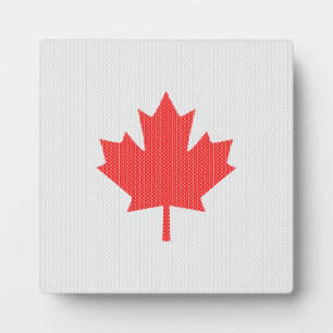 Placa Expositora Knit Style Maple Leaf Knitting Motif