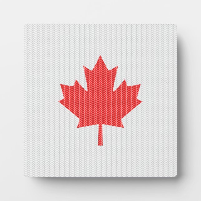 Placa Expositora Knit Style Maple Leaf Knitting Motif (Frente)