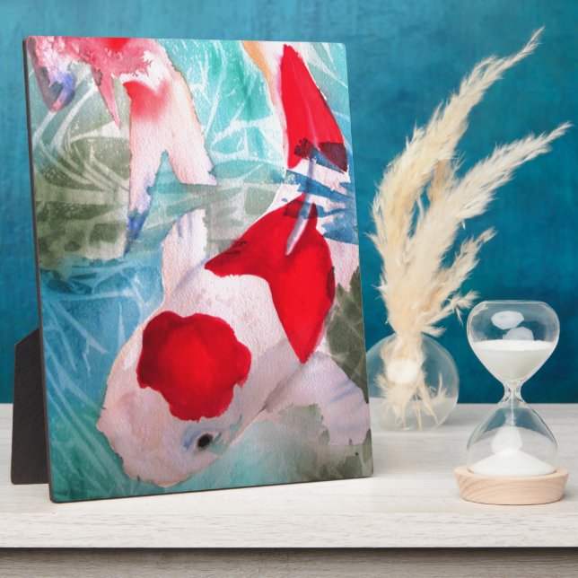 Placa Expositora Kohaku Koi 2 arte acuático japonés (Lado)