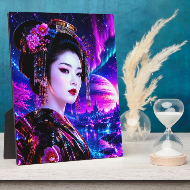Placa Expositora Kosmische Geisha im Neon‑Traumland (Lado)