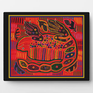 Placa Expositora Kuna Iguana India Mola