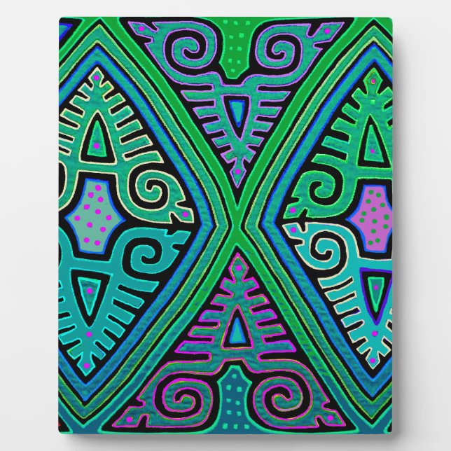 Placa Expositora Kuna Indian Diamond Mola (Frente)