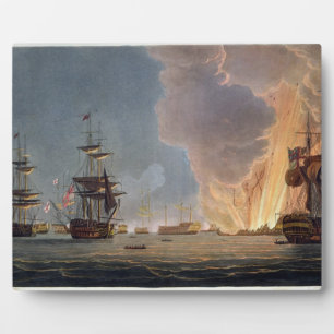 Placa Expositora La batalla del Nilo, 1 de agosto de 1798, grabada