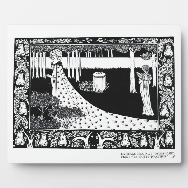 Placa Expositora La Beale Isoud en Joyous Gard, ilustracion de ' (Frente)