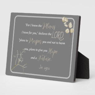 Placa Expositora La Biblia Elegante Inspiradora Verse Jeremiah 29:1