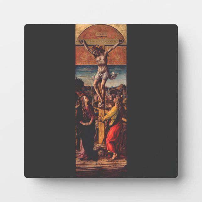 Placa Expositora La Crucifixión por Carlo Crivelli  (Frente)