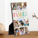Placa Expositora La Familia Arcoiris Moderna Es Todo Collage de fot<br><div class="desc">¡La familia lo es todo! Un meditado y moderno regalo de cumpleaños, Día de la Madre o Día de Navidad: una moderna placa de collage de fotos en Instagram con tu mensaje y nombre personales. La moderna tipografía de arcoíris pastel sobre un suave fondo de marfil es un placer para...</div>