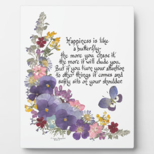 Placa Expositora La felicidad es como una mariposa