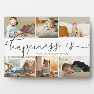 Placa Expositora La felicidad es Papi Collage de fotos Plaque