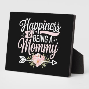 Placa Expositora La felicidad es ser el día de la madre con flores