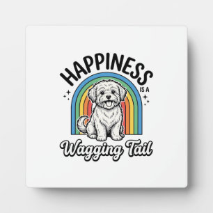 Placa Expositora La felicidad es un diseño de amante de perros con