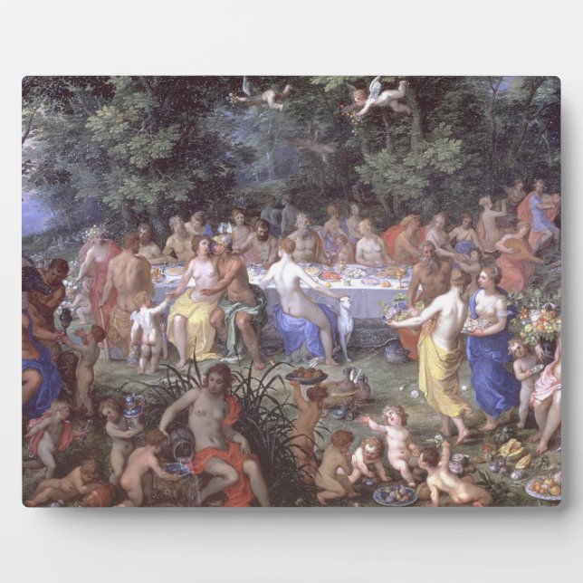 Placa Expositora La fiesta de los dioses (aceite sobre lienzo) (Frente)