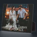 Placa Expositora La foto personalizada la convierte en un Boda únic<br><div class="desc">Añade tu foto favorita al personalizar y personaliza esta elegante placa fotográfica. Un boda romántico y hermoso,  o un regalo de aniversario. Foto de Jessica Rockowitz de Unsplash,  ¡gracias!</div>