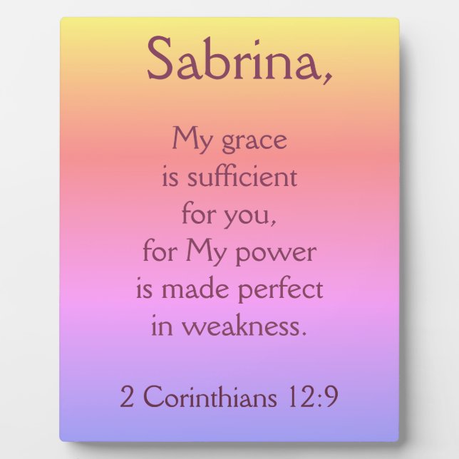 Placa Expositora La gracia cristiana es suficiente (Frente)