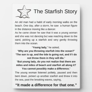 Placa Expositora La Historia De Los Starfish. Poema Starfish.
