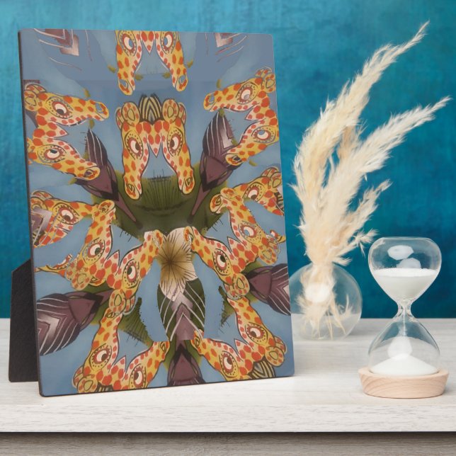 Placa Expositora La jirafa de Kaleidoscope Mandala: Resumen de arte (Lado)