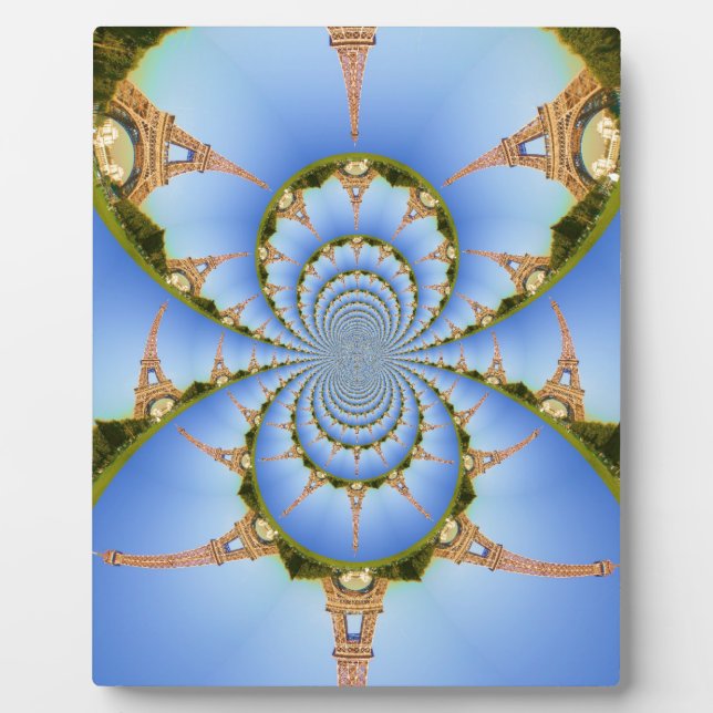Placa Expositora La magia de París: Diseño geométrico de la Torre E (Frente)