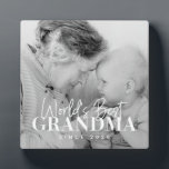 Placa Expositora La mejor abuela del mundo desde la fotografía de M<br><div class="desc">Este diseño simple y moderno se compone de tipografía de la cadena y cursiva y añade una foto personalizado</div>