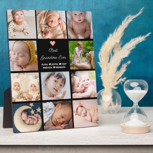 Placa Expositora La mejor abuela jamás de 11 Collages de fotos (Lado)