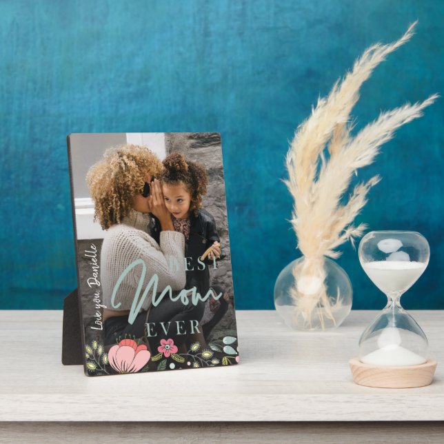 Placa Expositora La mejor mamá Día de la Madre de fotos personaliza (Lado)