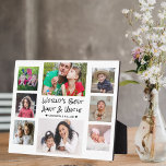 Placa Expositora La mejor tía del mundo y el Collage de fotos blanc<br><div class="desc">8 placa de collage para la mejor tía y tío del mundo. Un regalo personalizado para las personas especiales en tu vida.</div>