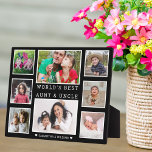 Placa Expositora La mejor tía del mundo y el tío 8 foto en blanco y<br><div class="desc">8 placa de collage para la mejor tía y tío del mundo. Un regalo personalizado para las personas especiales en tu vida.</div>