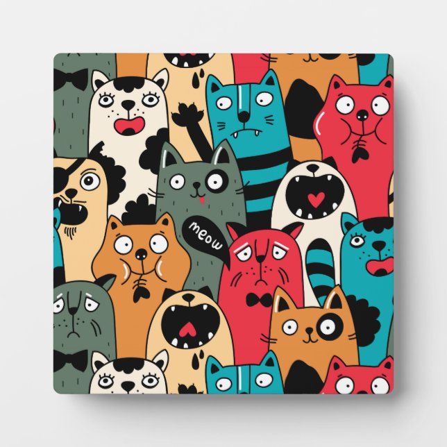 Placa Expositora La multitud de gatos (Frente)