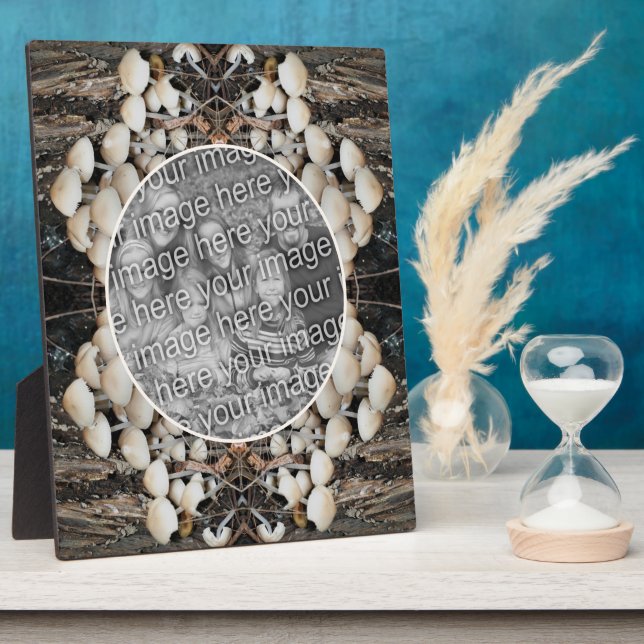 Placa Expositora La naturaleza de los hongos salvajes blancos añade (Lado)