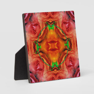 Placa Expositora La naturaleza floral de la rosa roja añade tu foto