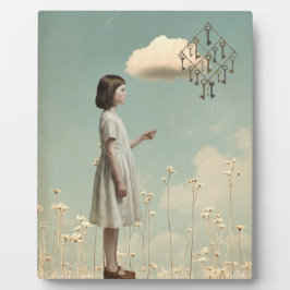 Placa Expositora La niña y su cometa clave | Arte de mesa de cuento