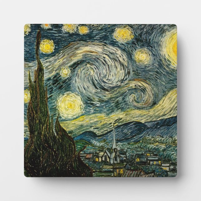 Placa Expositora La noche estrellada de Vincent van Gogh (1889) (Frente)