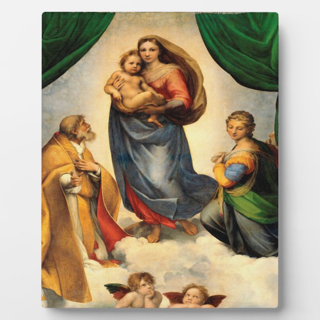 Placa Expositora La Pintura De Madonna Sistina De Raphael (Frente)
