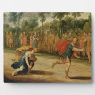 Placa Expositora La raza de Atalanta e Hippomenes (aceite en el pan