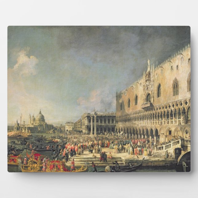 Placa Expositora La recepción del embajador francés en Venecia, (Frente)