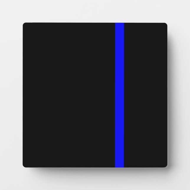 Placa Expositora La simbólica delgada línea azul en negro (Frente)
