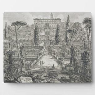 Placa Expositora La Villa d'Este en Tivoli (grabado)