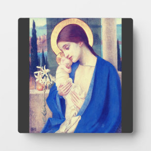 Placa Expositora La Virgen María y el Niño Jesús Gracia del Renacim