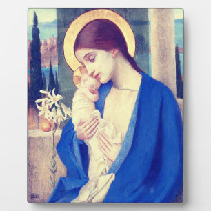 Placa Expositora La Virgen María y el Niño Jesús Gracia del Renacim
