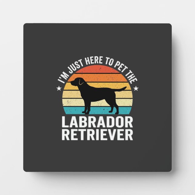 Placa Expositora Labrador Retriever Retro Perro Acariciando (Frente)