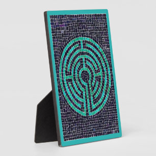 Placa Expositora LABYRINTH III 5x7 Plaque con caballete - Turquesa