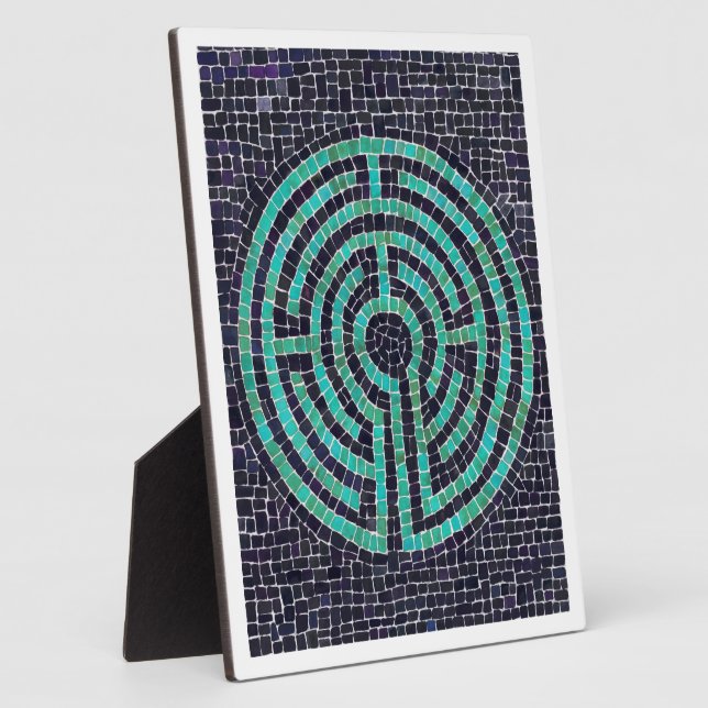 Placa Expositora LABYRINTH III 8x10 Plaque con caballete - Blanco (Lado)