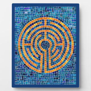 Placa Expositora LABYRINTH IV 8x10 Plaque con caballete - Azul